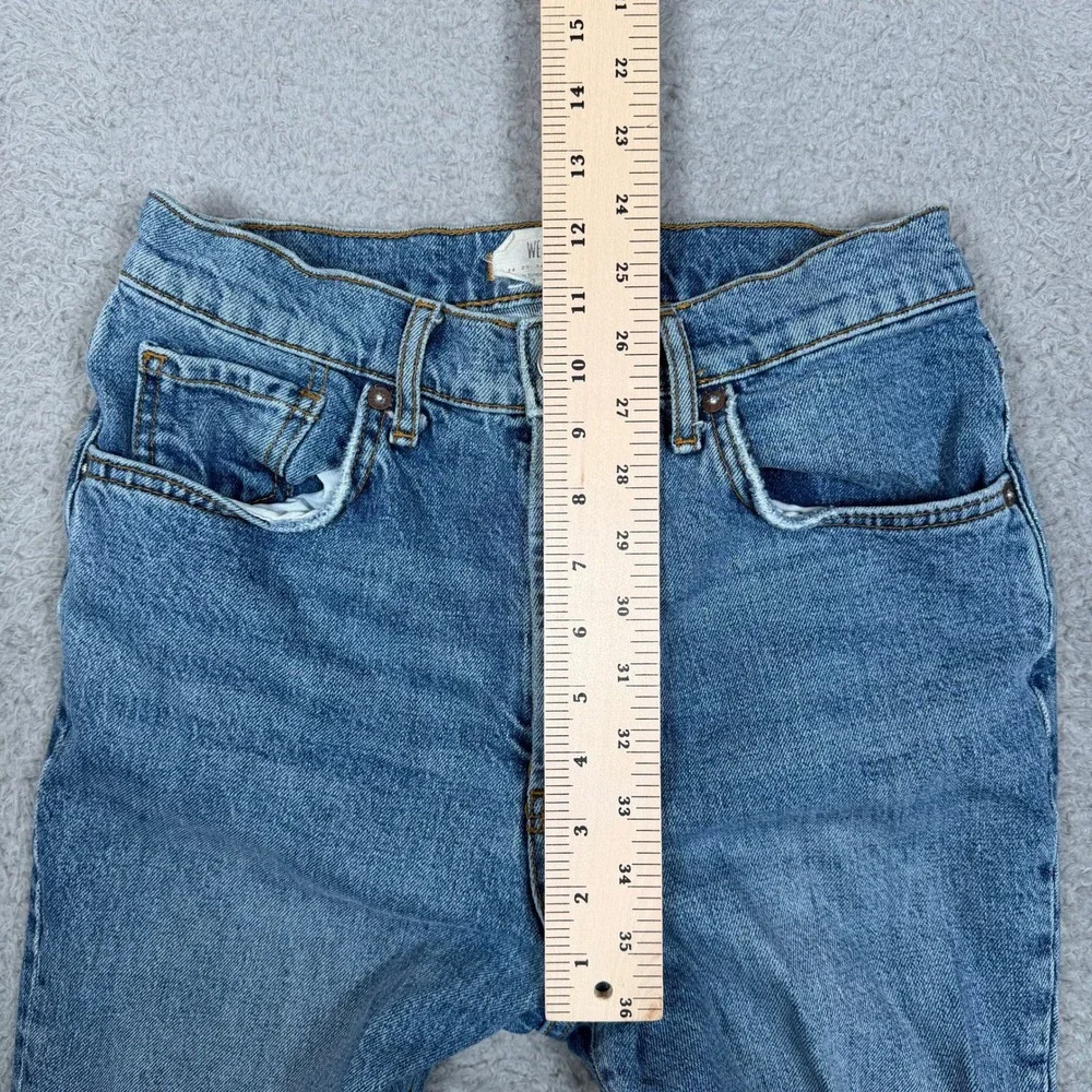 We The‎ Free Free People High Rise Skinny Jeans Blue Distressed Raw Hem Size 29